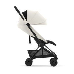Прогулочная коляска Cybex Coya Off White шасси Matt Black (бампер+дождевик)
