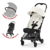 Прогулочная коляска Cybex Coya Off White шасси Matt Black (бампер+дождевик)