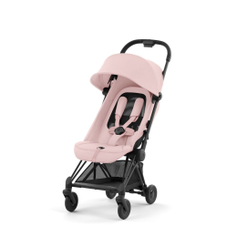 Прогулочная коляска Cybex Coya Peach Pink шасси Matt Black (бампер+дождевик)