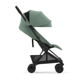 Прогулочная коляска Cybex Coya Leaf Green шасси Matt Black (бампер+дождевик)