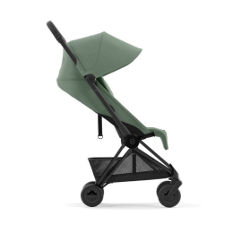 Прогулочная коляска Cybex Coya Leaf Green шасси Matt Black (бампер+дождевик)