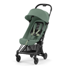 Прогулочная коляска Cybex Coya Leaf Green шасси Matt Black (бампер+дождевик)