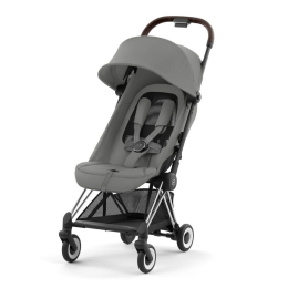 Прогулочная коляска Cybex Coya Mirage Grey шасси Chrome (бампер+дождевик)