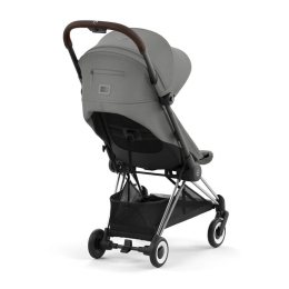 Прогулочная коляска Cybex Coya Mirage Grey шасси Chrome (бампер+дождевик)