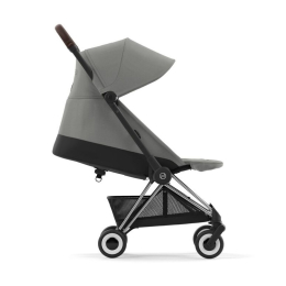 Прогулочная коляска Cybex Coya Mirage Grey шасси Chrome (бампер+дождевик)