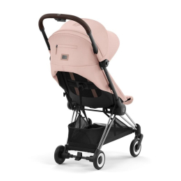 Прогулочная коляска Cybex Coya Peach Pink шасси Chrome (бампер+дождевик)