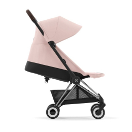 Прогулочная коляска Cybex Coya Peach Pink шасси Chrome (бампер+дождевик)