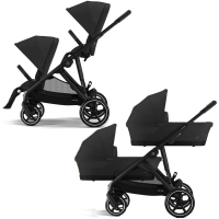 Коляска для двойни 2 в 1 Cybex Gazelle S Moon Black (Черная рама)