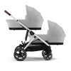 Коляска для двойни 2 в 1 Cybex Gazelle S цвет Lava Grey рама Silver Frame