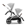 Коляска для двойни 2 в 1 Cybex Gazelle S цвет Lava Grey рама Silver Frame