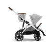 Коляска для двойни 2 в 1 Cybex Gazelle S цвет Lava Grey рама Silver Frame