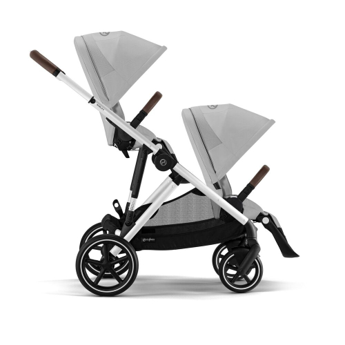 Коляска для двойни 2 в 1 Cybex Gazelle S цвет Lava Grey рама Silver Frame