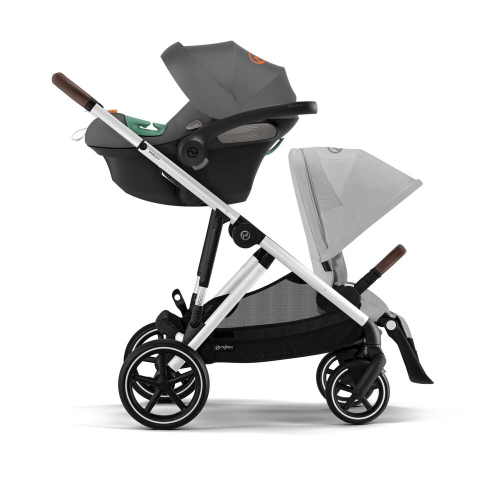 Коляска для двойни 2 в 1 Cybex Gazelle S цвет Lava Grey рама Silver Frame