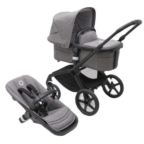 Коляска 2 в 1 Bugaboo Fox 5 Grey mélange (черное шасси)