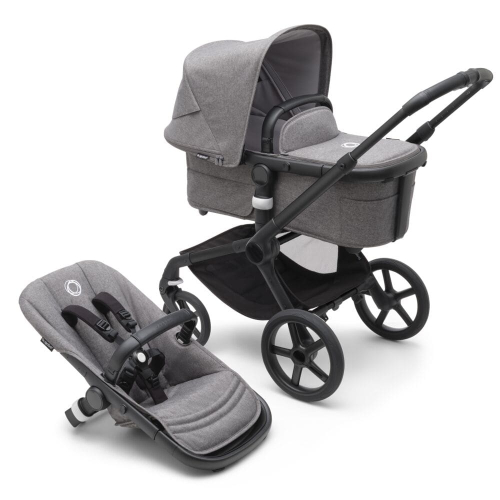 Коляска 2 в 1 Bugaboo Fox 5 Grey mélange (черное шасси)