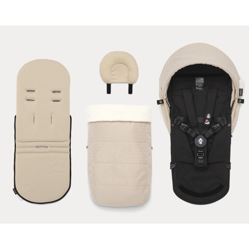 Коляска 2 в 1 Stokke YOYO Bonpoint Beige/Black Newborn Pack (бежевый цвет+черная рама)