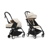 Коляска 2 в 1 Stokke YOYO Bonpoint Beige/Black Newborn Pack (бежевый цвет+черная рама)