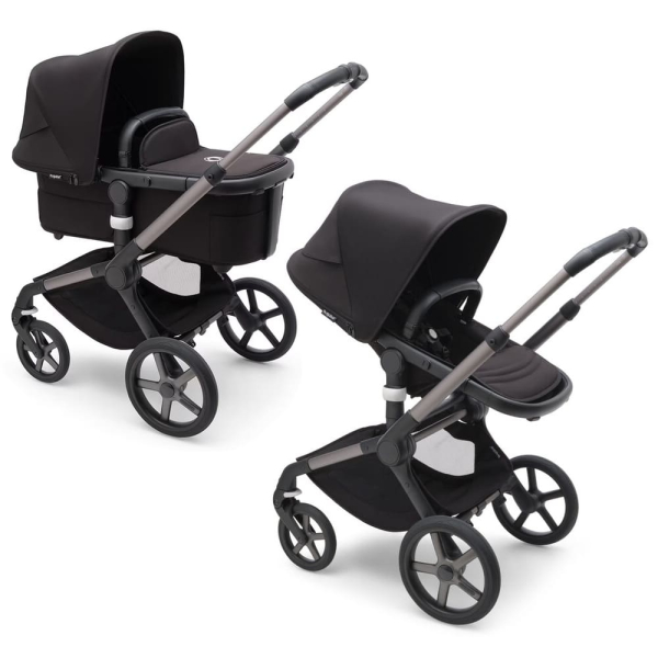 Коляска 2 в 1 Bugaboo Fox 5 Midnight black шасси Graphite