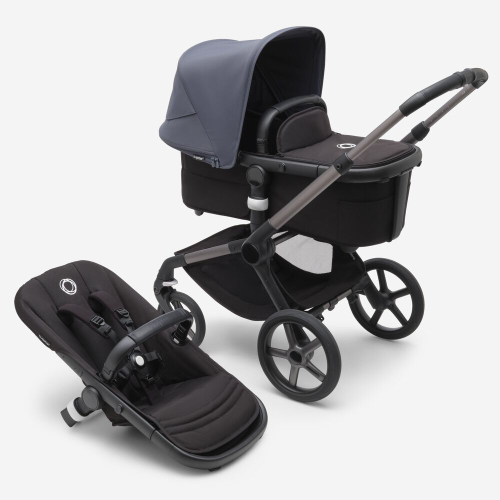 Коляска 2 в 1 Bugaboo Fox 5 Stormy blue/black шасси Graphite