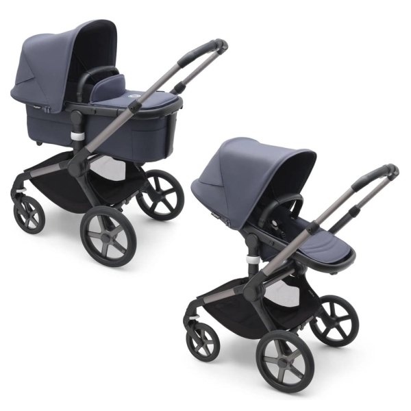 Коляска 2 в 1 Bugaboo Fox 5 Stormy blue шасси Graphite