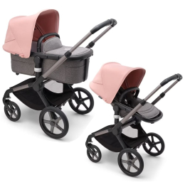 Коляска 2 в 1 Bugaboo Fox 5 Morning pink/grey mélange шасси Graphite