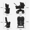 Коляска для двойни 2 в 1 Bugaboo Donkey 5 Twin Misty white/Midnight black шасси Black