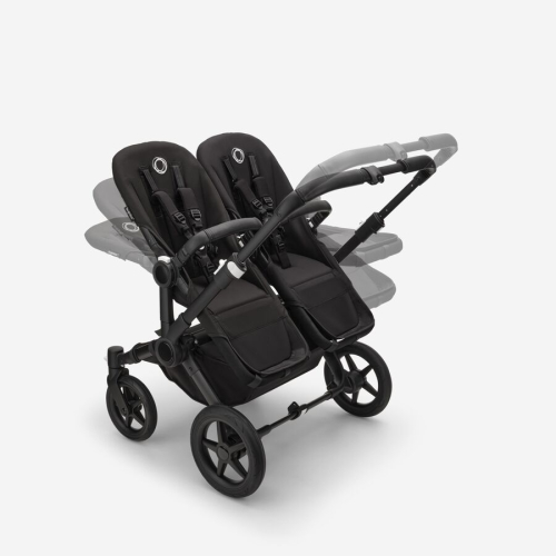 Коляска для двойни 2 в 1 Bugaboo Donkey 5 Twin Misty white/Midnight black шасси Black