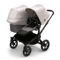 Коляска для двойни 2 в 1 Bugaboo Donkey 5 Twin Misty white/Grey mélange шасси Black