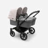 Коляска для двойни 2 в 1 Bugaboo Donkey 5 Twin Misty white/Grey mélange шасси Black