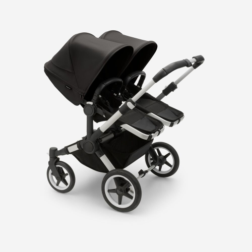 Коляска для двойни 2 в 1 Bugaboo Donkey 5 Twin Midnight black шасси Aluminium