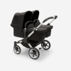 Коляска для двойни 2 в 1 Bugaboo Donkey 5 Twin Midnight black шасси Aluminium