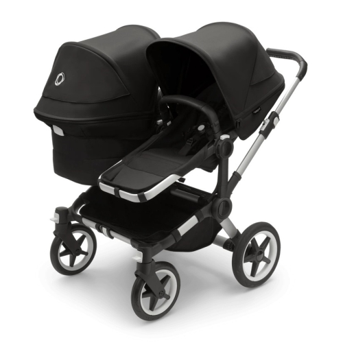 Коляска для двойни 2 в 1 Bugaboo Donkey 5 Twin Midnight black шасси Aluminium