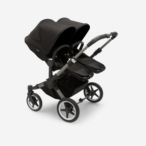 Коляска для двойни 2 в 1 Bugaboo Donkey 5 Twin Midnight black шасси Graphite