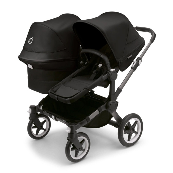 Коляска для двойни 2 в 1 Bugaboo Donkey 5 Twin Midnight black шасси Graphite