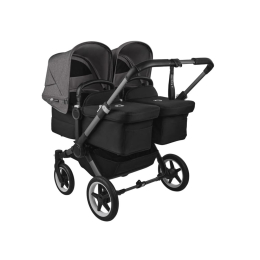 Коляска для двойни 2 в 1 Bugaboo Donkey 5 Twin, Grey mélange/midnight black шасси Graphite