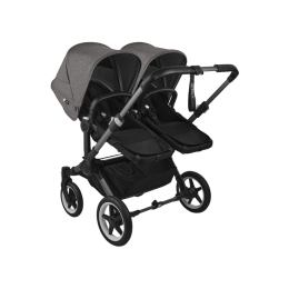 Коляска для двойни 2 в 1 Bugaboo Donkey 5 Twin, Grey mélange/midnight black шасси Graphite