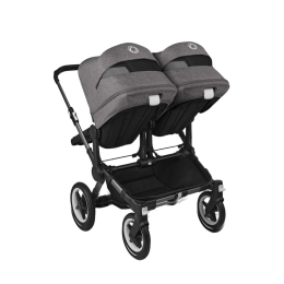 Коляска для двойни 2 в 1 Bugaboo Donkey 5 Twin, Grey mélange/midnight black шасси Graphite