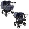 Коляска для двойни 2 в 1 Bugaboo Donkey 5 Twin Stormy blue шасси Graphite