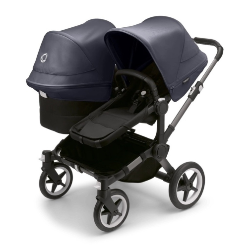 Коляска для двойни 2 в 1 Bugaboo Donkey 5 Twin Stormy blue/midnight black шасси Graphite