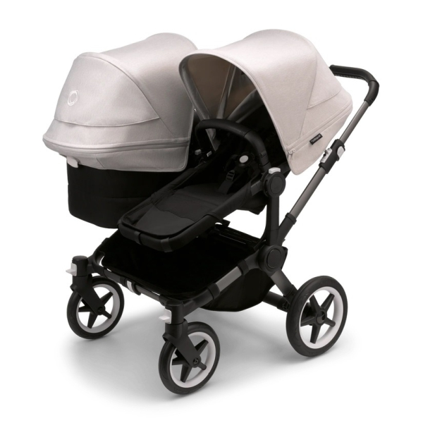 Коляска для двойни 2 в 1 Bugaboo Donkey 5 Twin Misty white/midnight black шасси Graphite