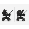 Коляска для двойни 2 в 1 Bugaboo Donkey 5 Twin Midnight black/grey melange шасси Graphite