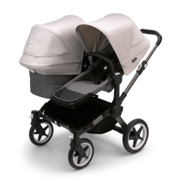 Коляска для двойни 2 в 1 Bugaboo Donkey 5 Twin Misty white/grey melange шасси Graphite