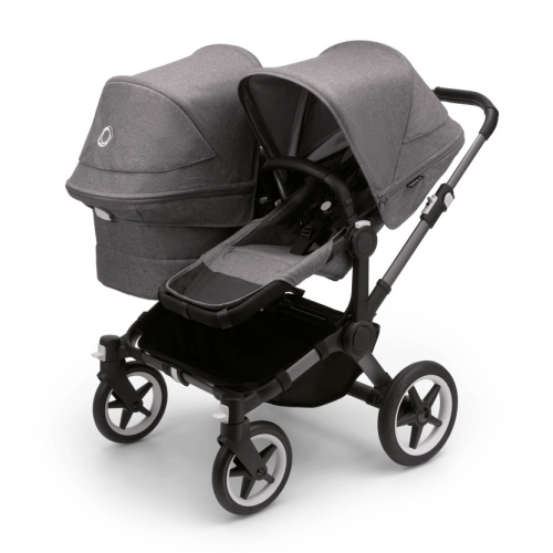 Коляска для двойни 2 в 1 Bugaboo Donkey 5 Twin Grey mélange шасси Graphite