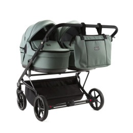 Коляска для двойни 2 в 1 Adamex Leo Duo TIP-TK27 (серо-зеленый)