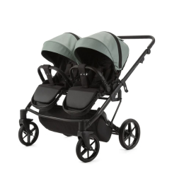 Коляска для двойни 2 в 1 Adamex Leo Duo TIP-TK27 (серо-зеленый)
