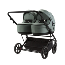 Коляска для двойни 2 в 1 Adamex Leo Duo TIP-TK27 (серо-зеленый)