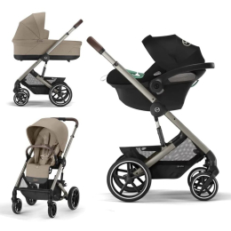 Коляска 3 в 1 Cybex Balios S Lux цвет Almond Beige + Автокресло Aton B2