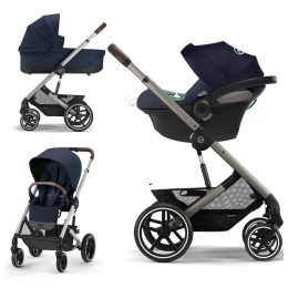 Коляска 3 в 1 Cybex Balios S Lux цвет Ocean Blue шасси Silver