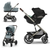 Коляска 3 в 1 Cybex Balios S Lux цвет Sky Blue шасси Taupe