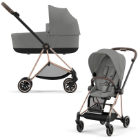 Коляска 2 в 1 Cybex Mios Mirage Grey шасси Rosegold